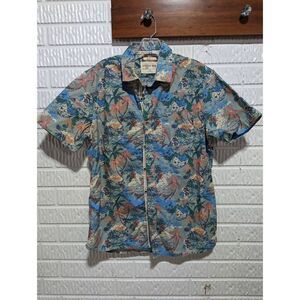 Kahuna Bay Men's Multi-Color Cotton Short-Sleeve Button-Down Tropical Shirt Medi